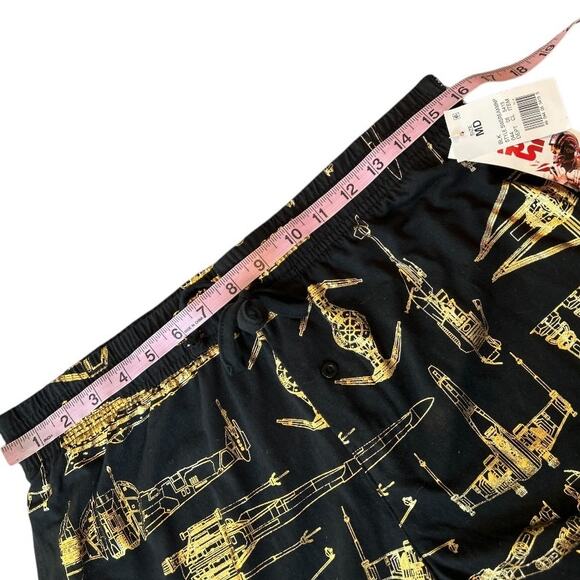 NWT Star Wars Gold / Bronze Spaceships Pattern Sleep Lounge Pajama Pants Size M - Picture 6 of 8